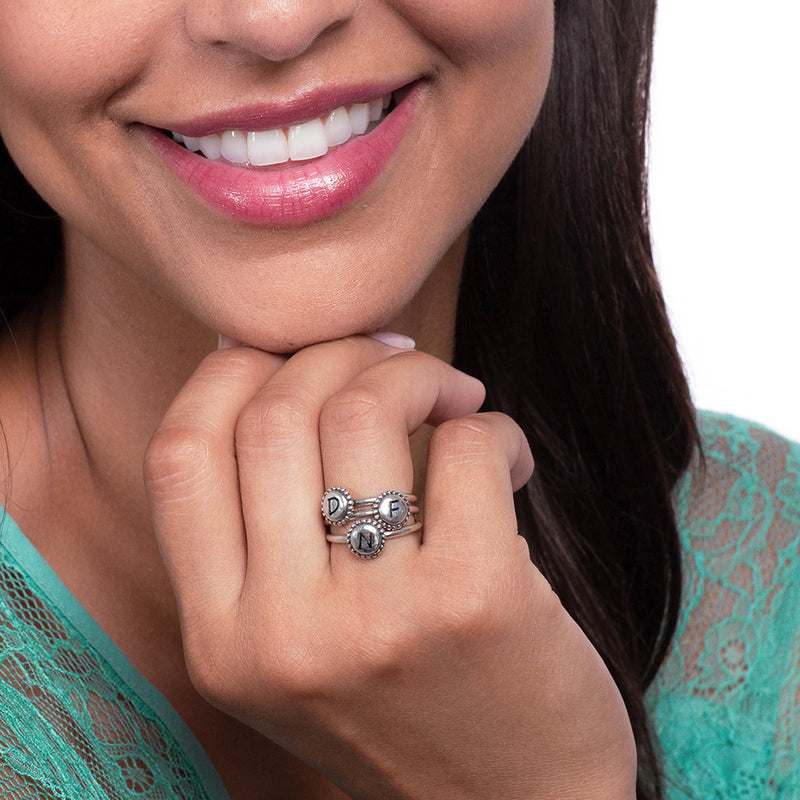 Stackable Iniitals Rings Engravable Initial Stacking Rings – dannynewfeldjewelry
