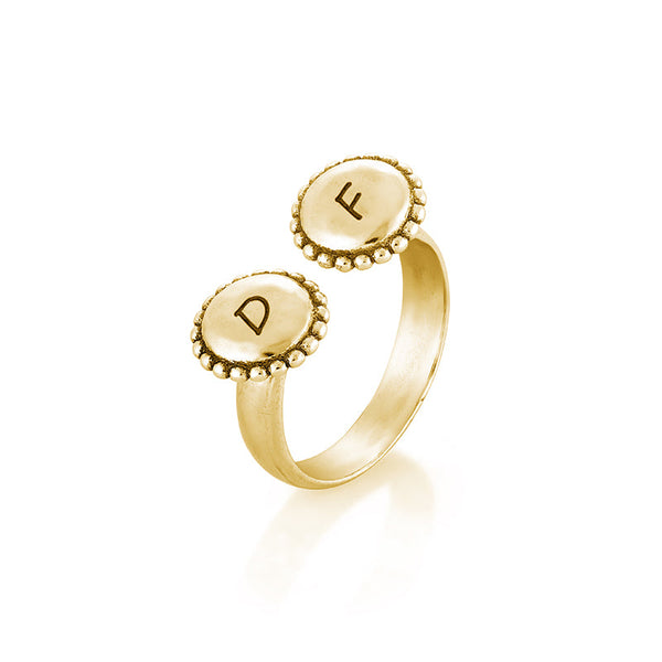 Engravable Open Ring with 14K Yellow Gold Plating Over Sterling Silver - Danny Newfeld Collection