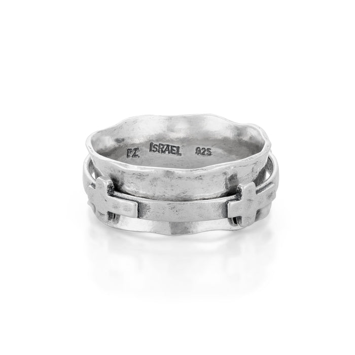 Danny Newfeld Jewelry Cross spinner ring