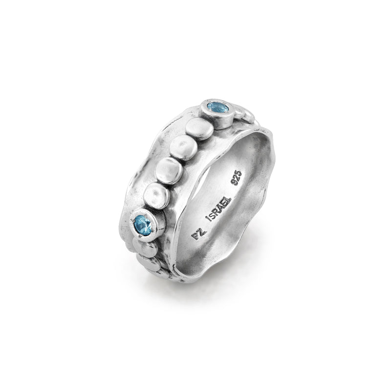 BLUE topaz Spinner Ring Sterling Silver - Danny Newfeld Collection