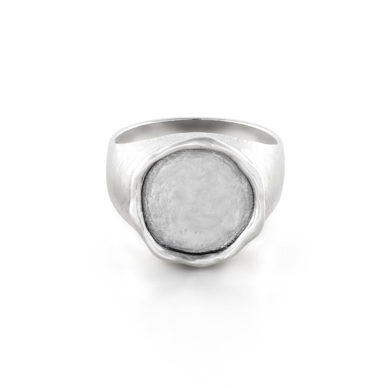 Sterling Silver Engravable Round Signet Ring - Danny Newfeld Collection