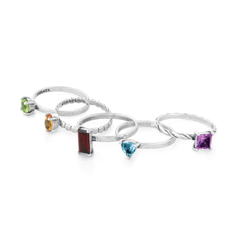 Gemstone Stack Ring Sterling Silver - Danny Newfeld Collection