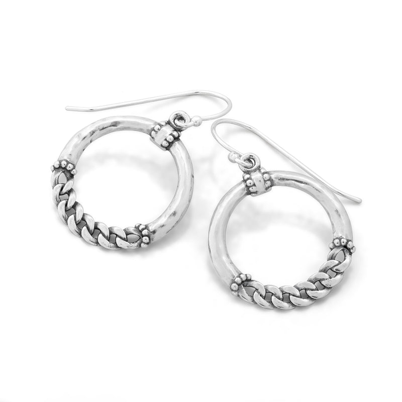 Hoop Designed Earrings Sterling Silver - Danny Newfeld Collection