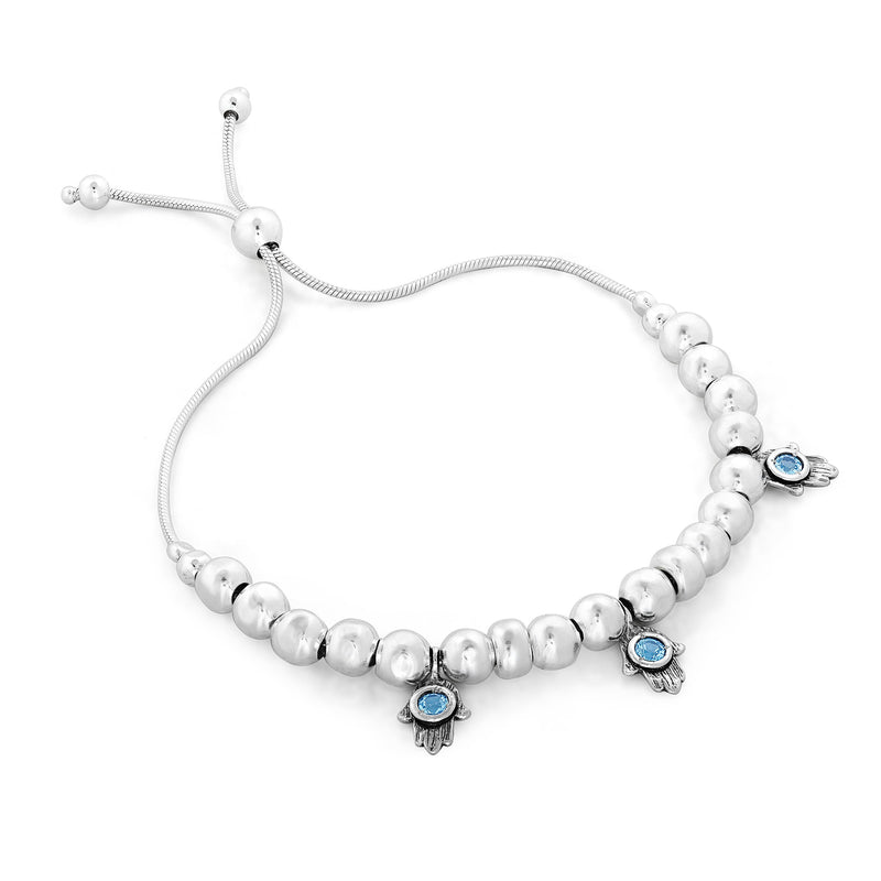 Hamsa and Gemstone Adjustable Friendship Bracelet