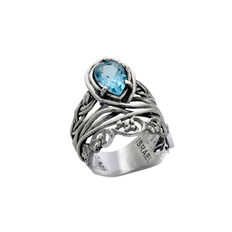 Pear Shape Gemstone Filigree Ring