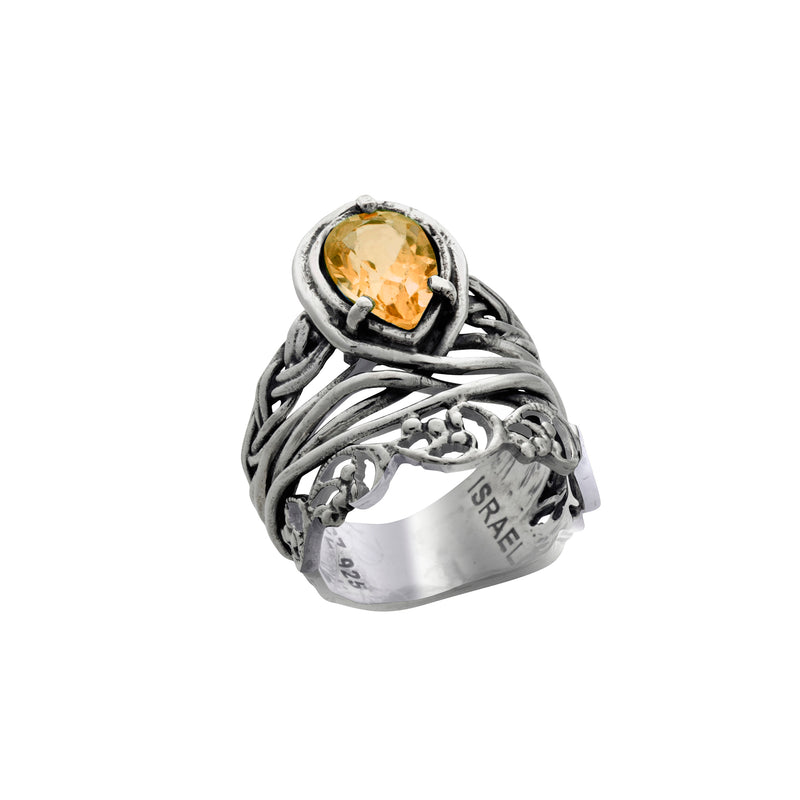 Pear Shape Gemstone Filigree Ring