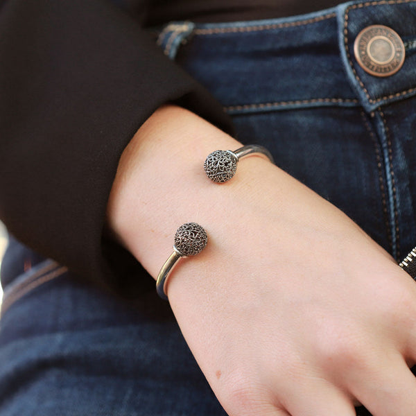 Lace Bead Cuff Sterling Silver - Danny Newfeld Collection