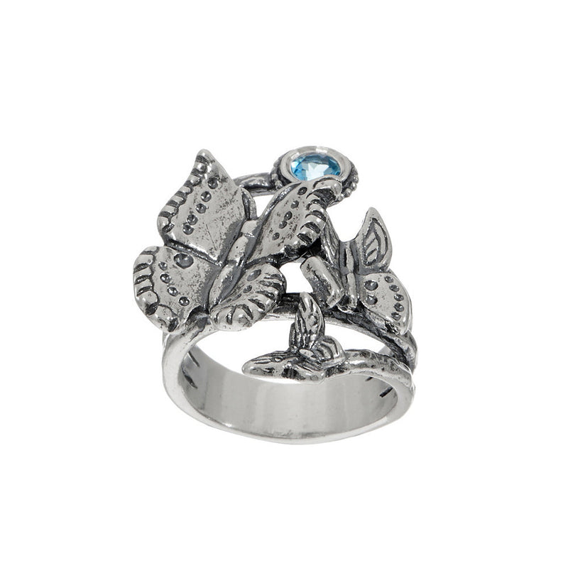 Gemstone Bypass Butterfly Ring Sterling Silver - Danny Newfeld Collection
