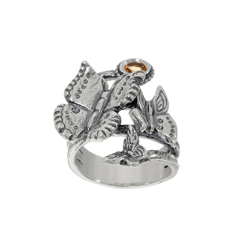 Gemstone Bypass Butterfly Ring Sterling Silver - Danny Newfeld Collection