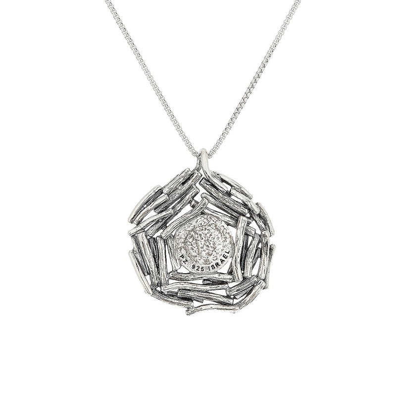 Textured Nest Design Gemstone Necklace