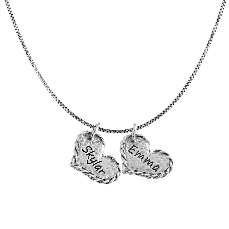 Engravable Heart Pendant Necklace Sterling Silver