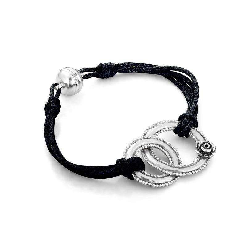 Interlocking Circle Cord Bracelet Sterling Silver - Danny Newfeld Collection