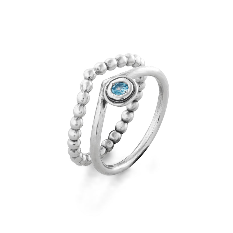 Birthstone Stacking Ring Sterling Silver - Danny Newfeld Collection