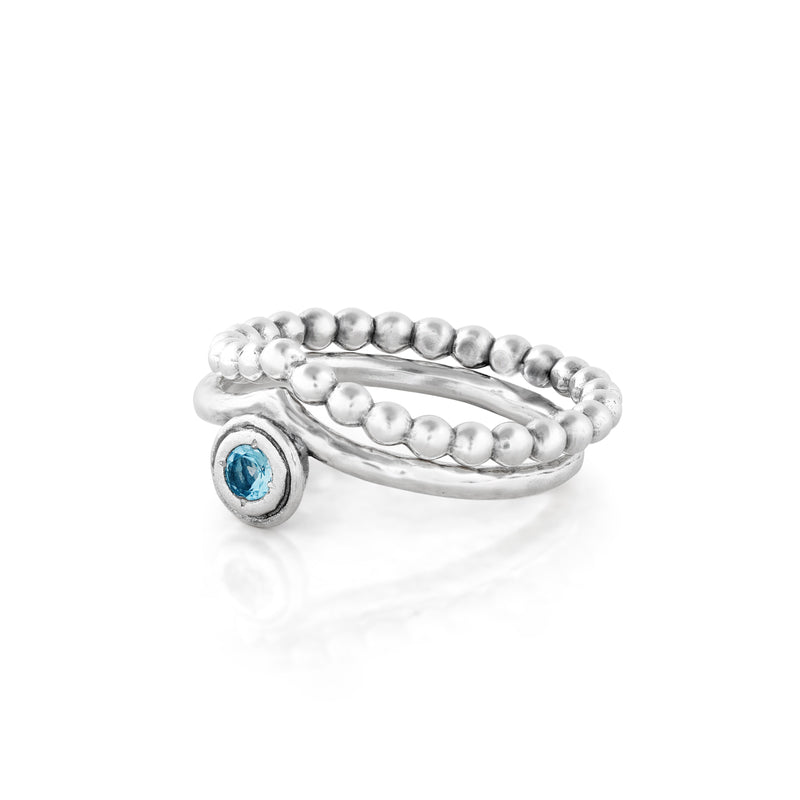 Birthstone Stacking Ring Sterling Silver - Danny Newfeld Collection