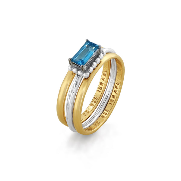 Blue Topaz Stacking Ring Sterling Silver - Danny Newfeld Collection