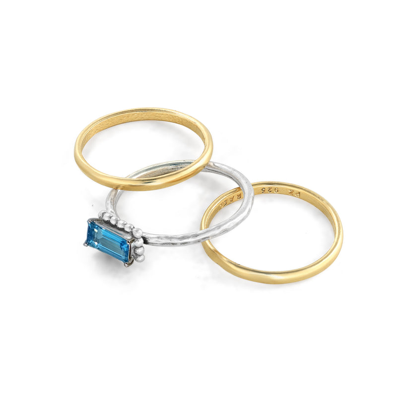 Blue Topaz Stacking Ring Sterling Silver - Danny Newfeld Collection