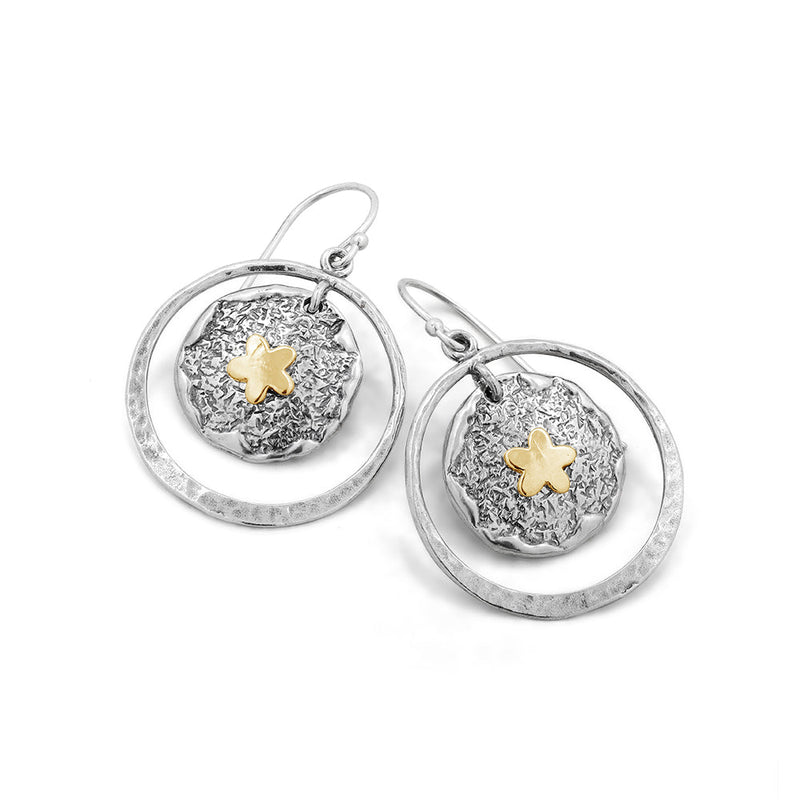 14K Gold Plated FLOWER  Dangle Earrings Sterling Silver - Danny Newfeld Collection