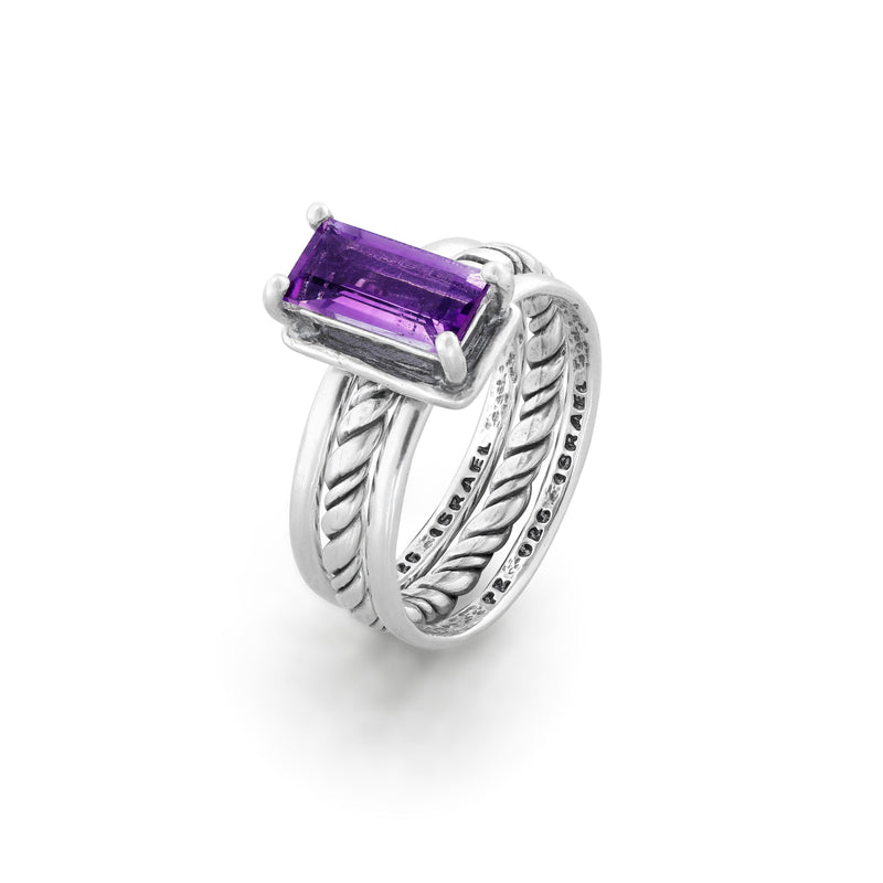 Amethyst Gemstone Stacking Ring Sterling Silver - Danny Newfeld Collection