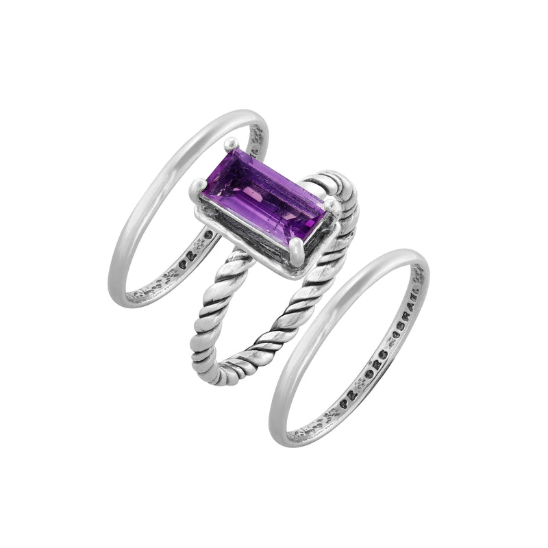 Amethyst Gemstone Stacking Ring Sterling Silver - Danny Newfeld Collection