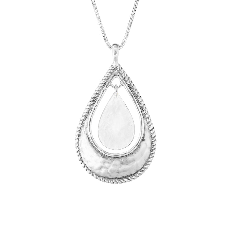 Layered Teardrop Pendant Necklace