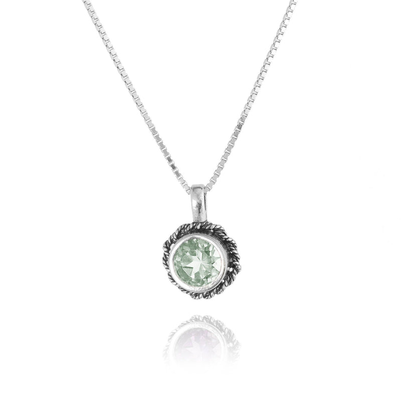 Braided Gemstone Solitaire Pendant Sterling Silver - Danny Newfeld Collection