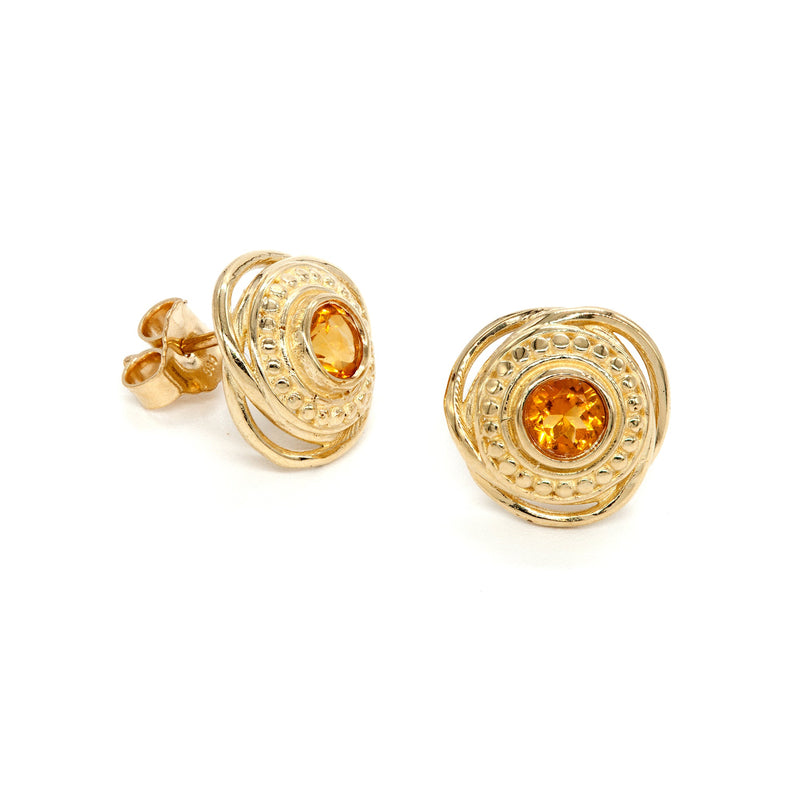 14K Solid Gold Gemstone Earrings