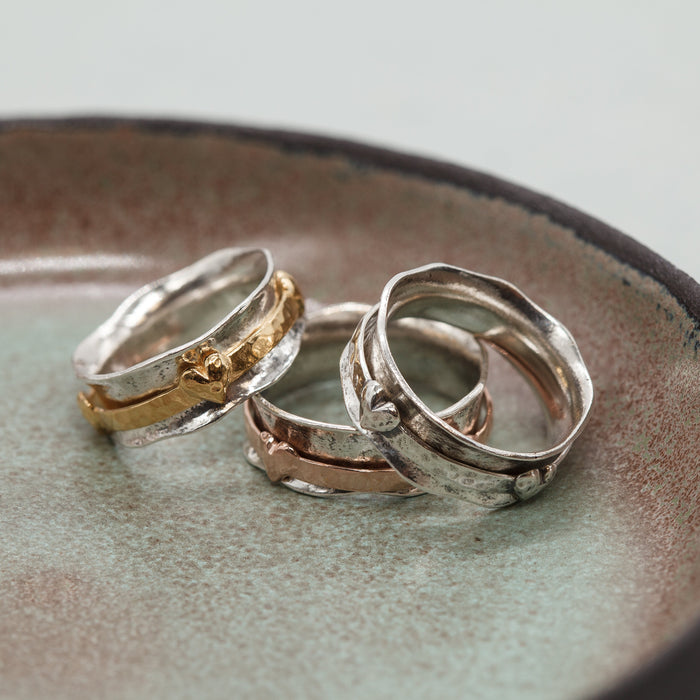 Danny Newfeld Jewelry Heart spinner rings for women