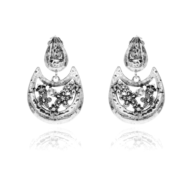 Gemstone Flower Earrings
