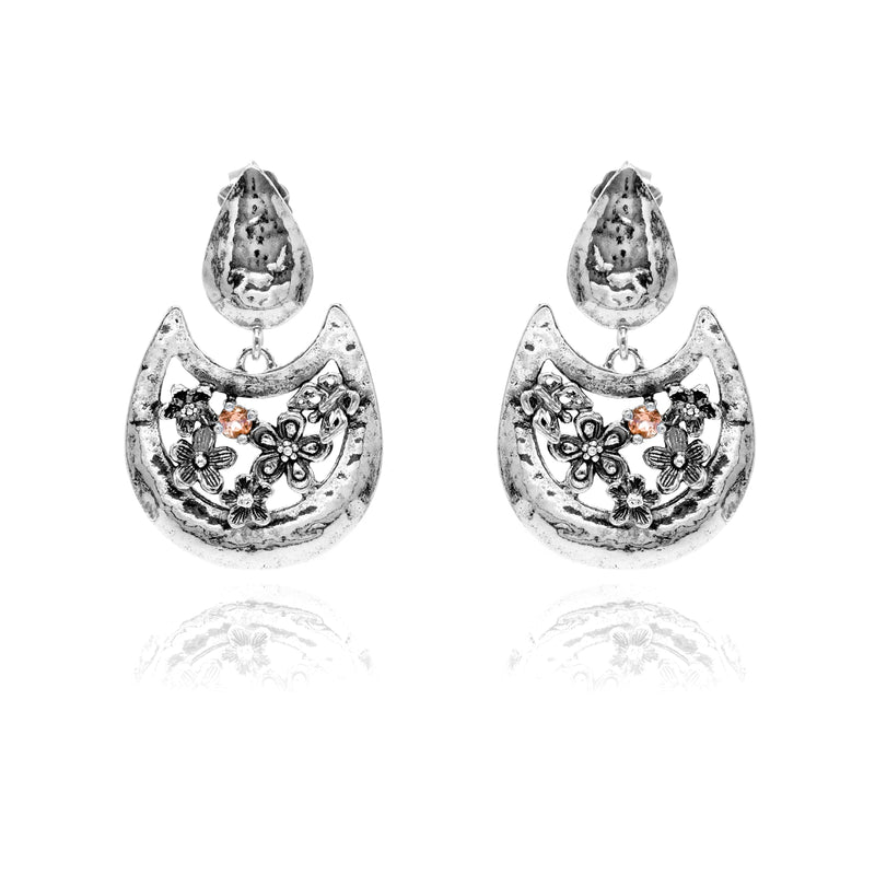 Gemstone Flower Earrings