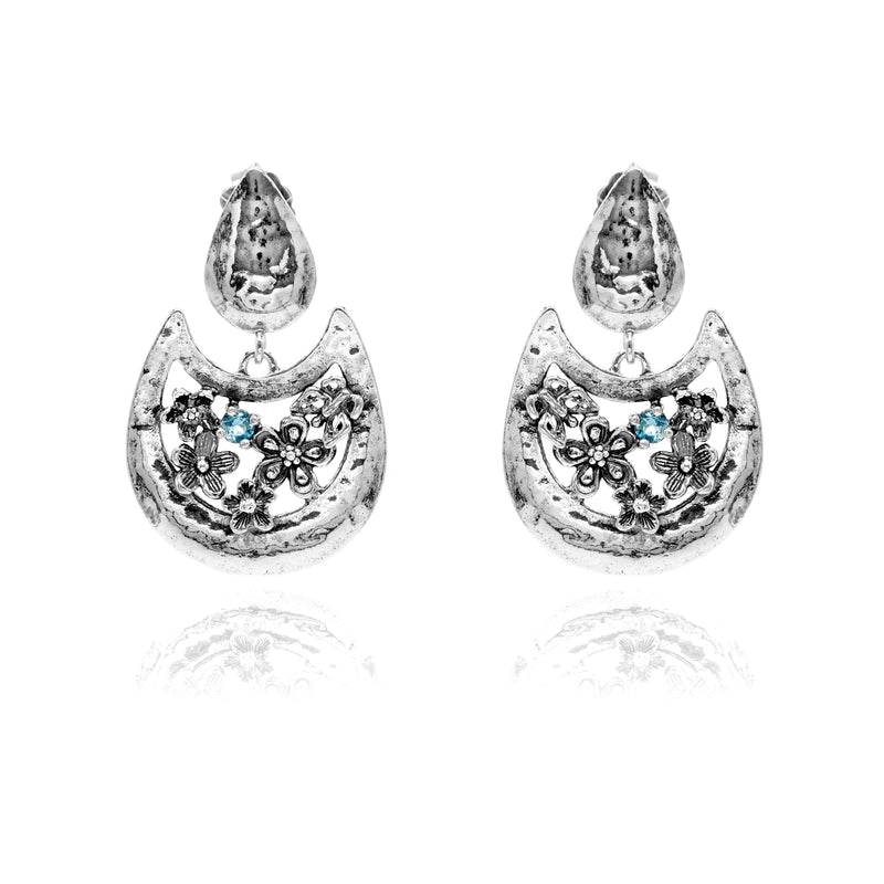 Gemstone Flower Earrings