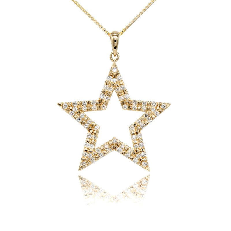 Gold Star 0.5cctw Diamond Pendant Necklace