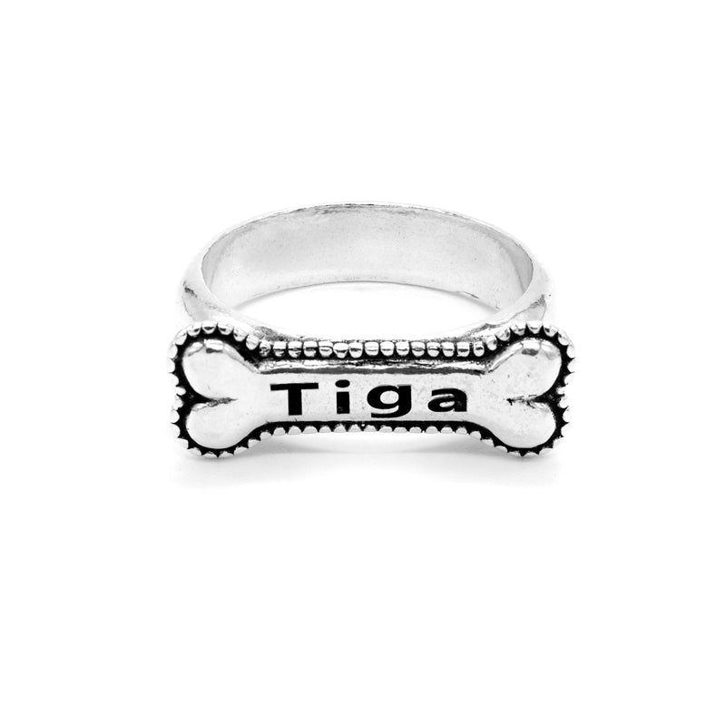 Personalized Dog Bone Ring