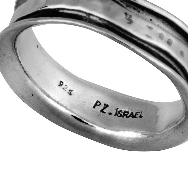 Hammered Men's Band Ring Sterling Silver - dannynewfeld