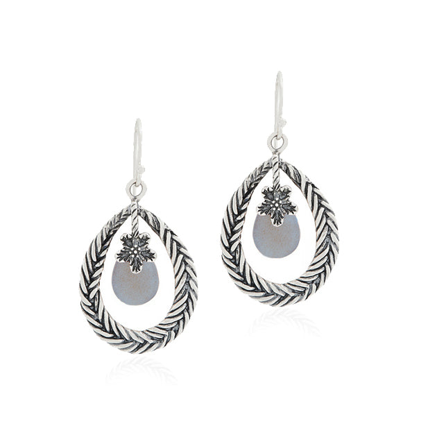 Pear Shaped Moonstone Dangle Earrings Sterling Silver - Danny Newfeld Collection