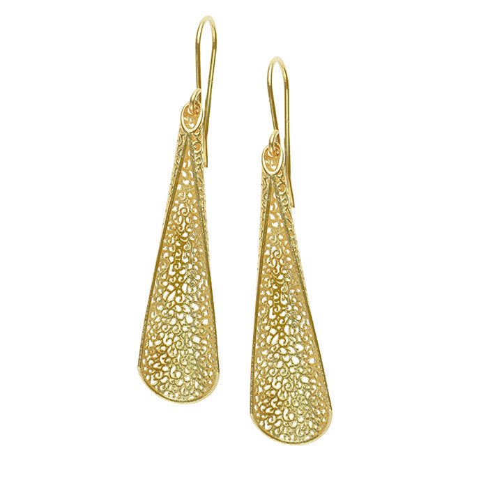 Curved Mesh Designed Earrings 14K Gold - Danny Newfeld Collection