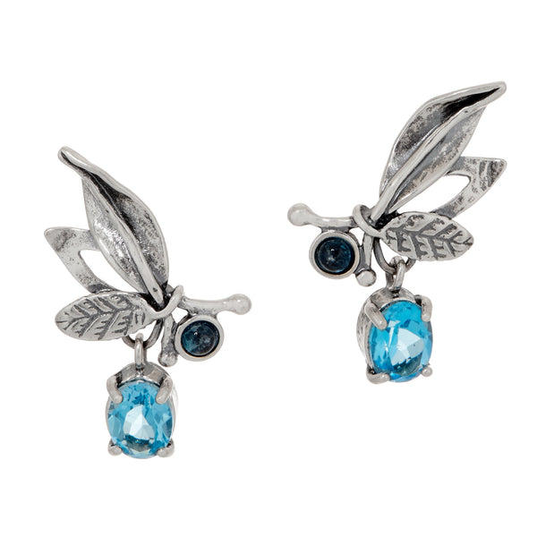 Gemstone Ear Climbers Sterling Silver Earrings - Danny Newfeld Collection