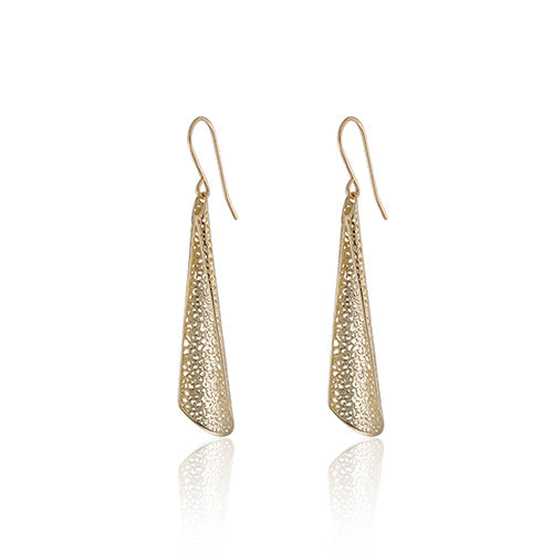 Curved Mesh Designed Earrings 14K Gold - Danny Newfeld Collection