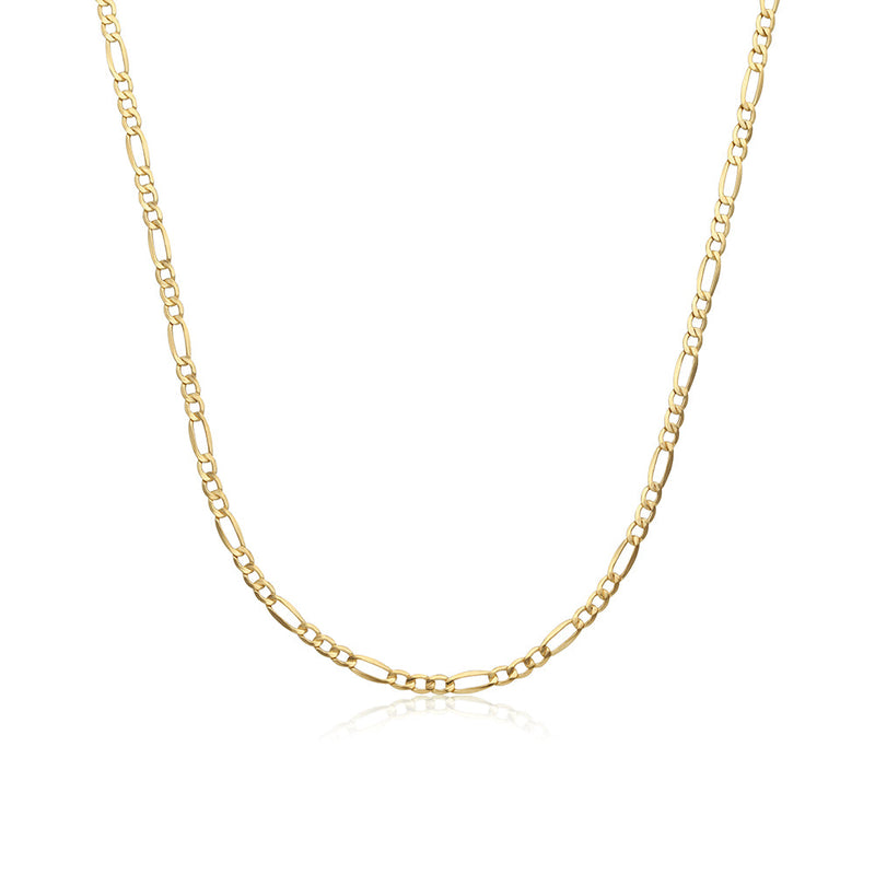 14K Solid Gold Figaro Chain Necklace