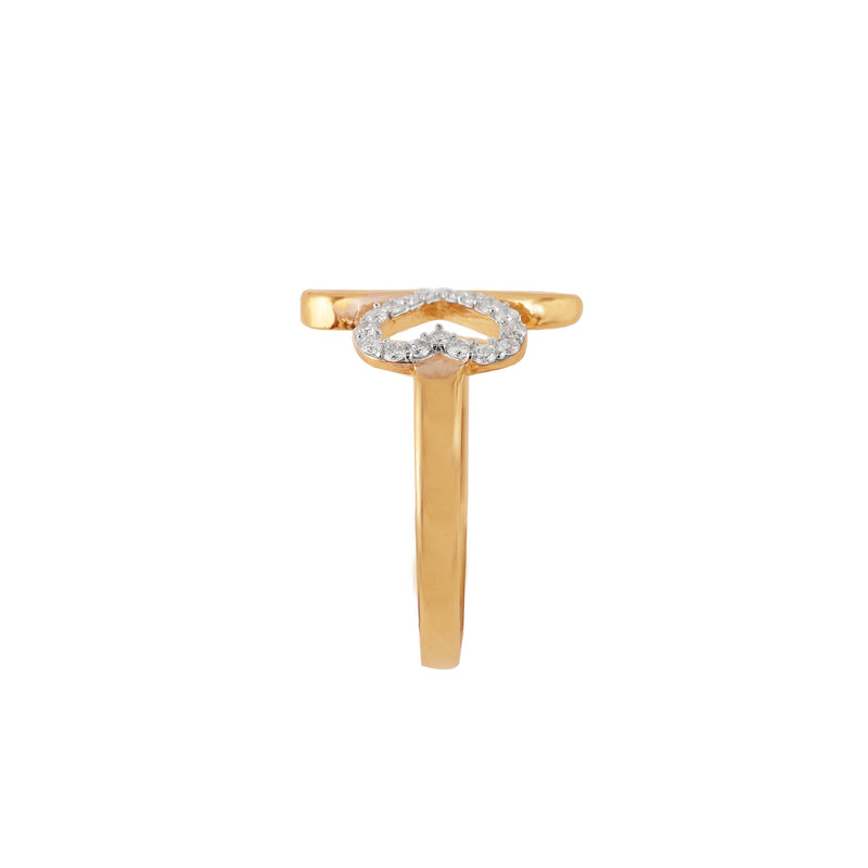 14K Gold Diamond Accented Clover Ring