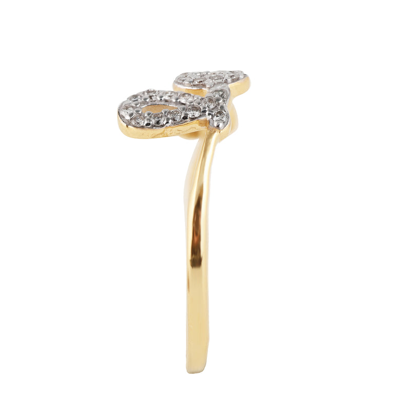 14K Gold Diamond Accented Love Ring