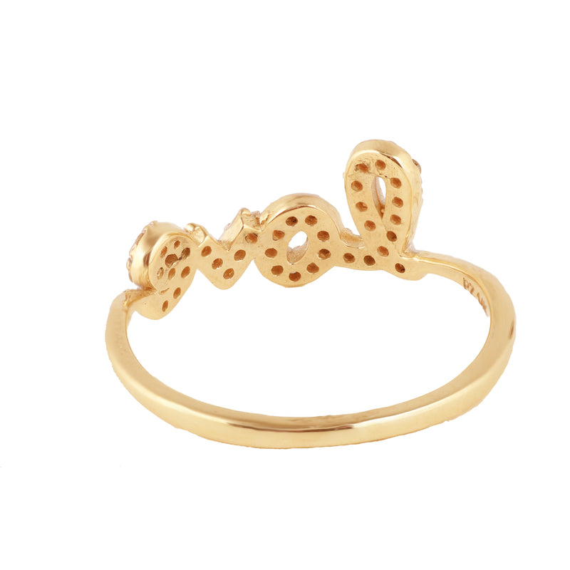 14K Gold Diamond Accented Love Ring