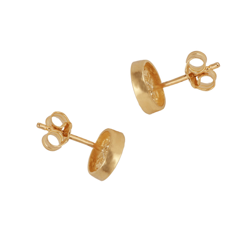 14K Gold Diamond Accented Round Stud Earrings