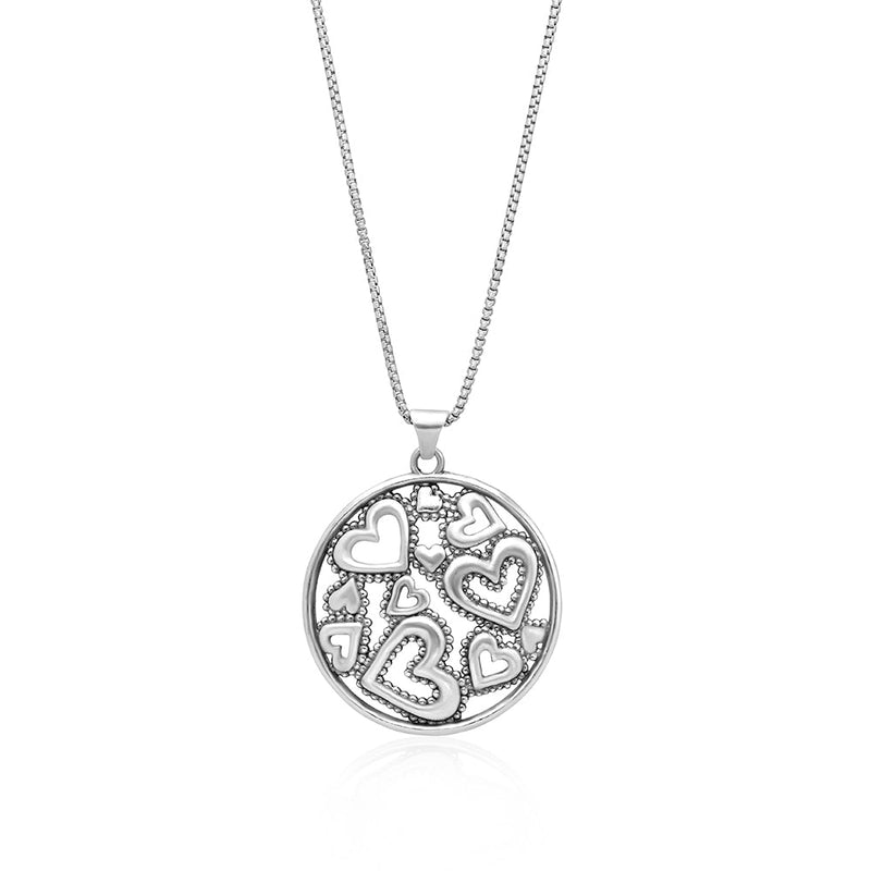 Multi Hearts Round Necklace