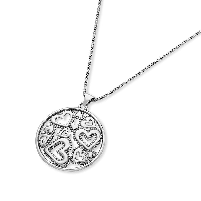 Set of Multi Hearts Round Necklace and Earrings