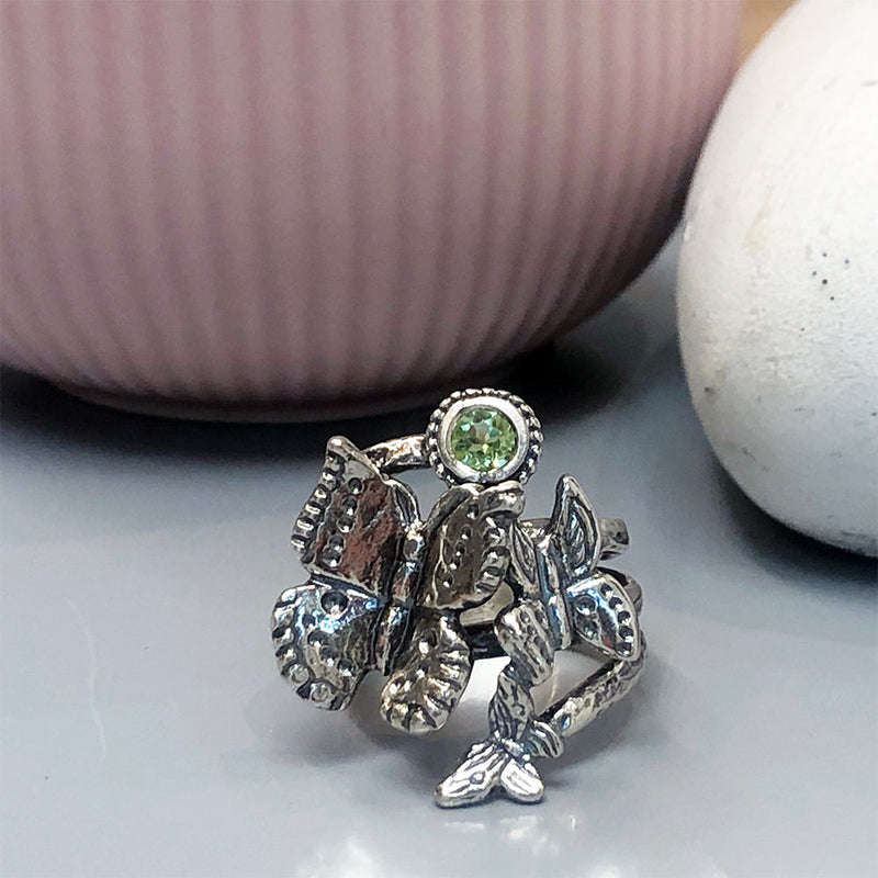 Gemstone Bypass Butterfly Ring Sterling Silver - Danny Newfeld Collection