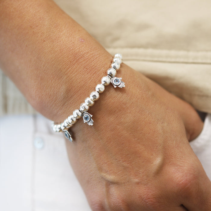 Hamsa and Gemstone Adjustable Friendship Bracelet