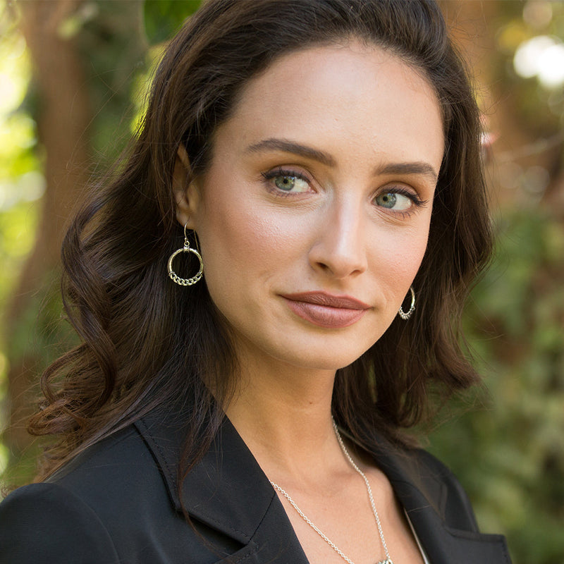 Hoop Designed Earrings Sterling Silver - Danny Newfeld Collection