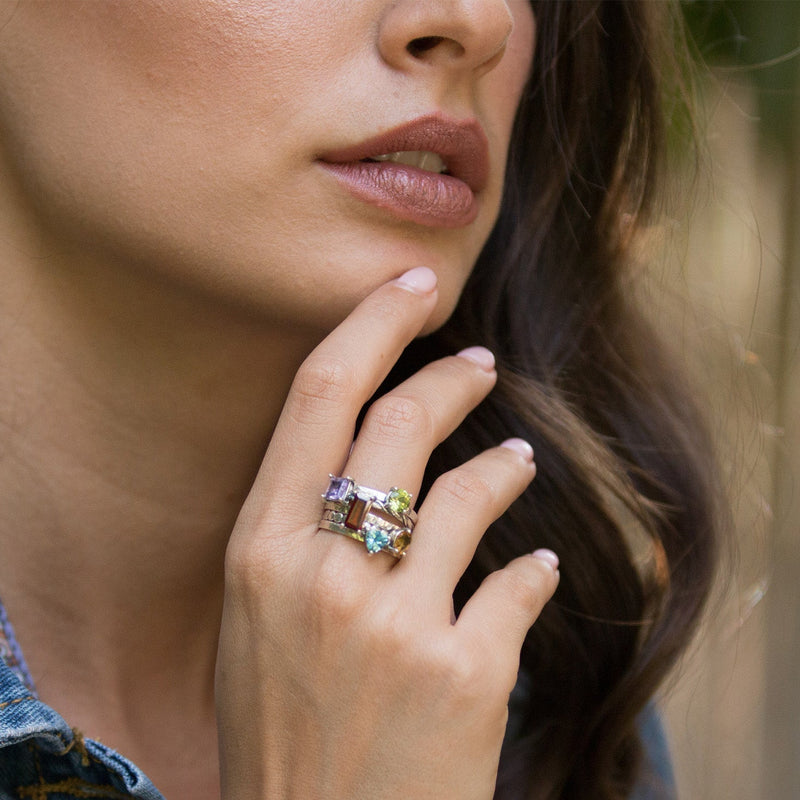 Gemstone Stack Ring Sterling Silver - Danny Newfeld Collection