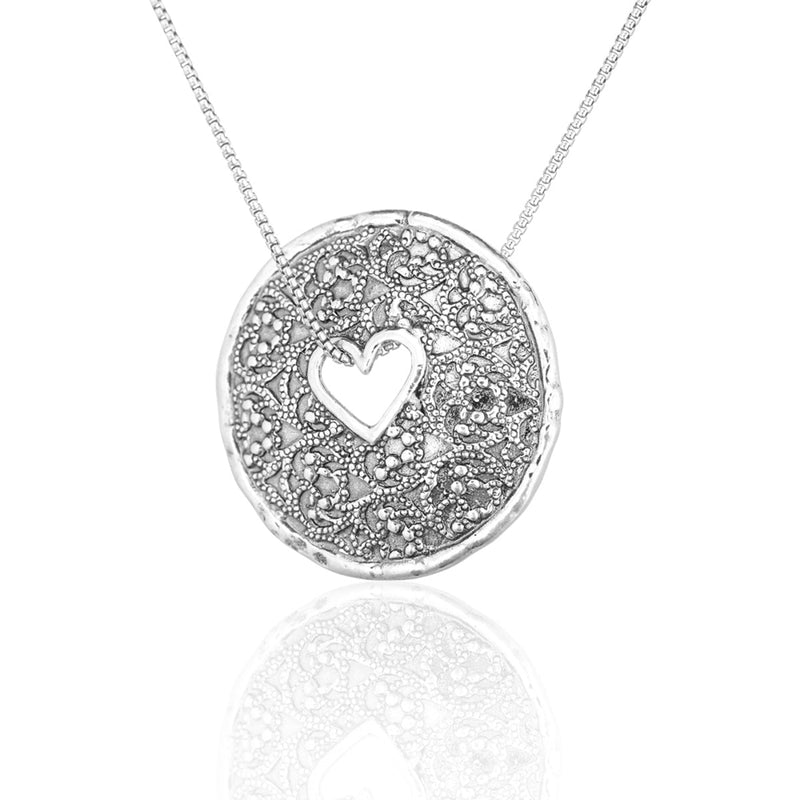 Open Heart Pendant Necklace Sterling Silver - Danny Newfeld Collection