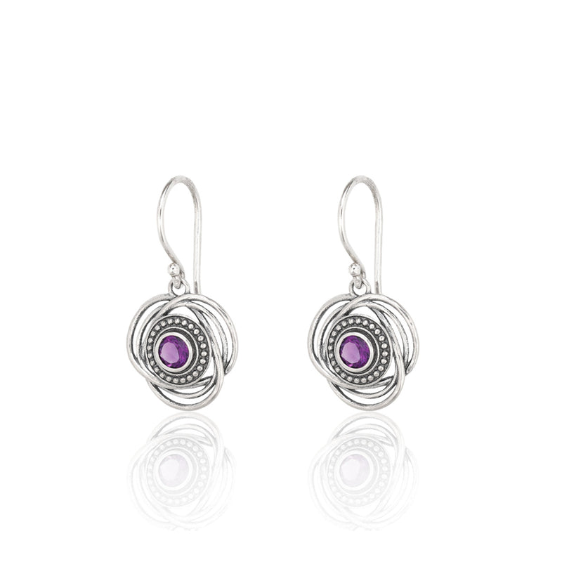 Amethyst Gemstone Earrings Sterling Silver - Danny Newfeld Collection